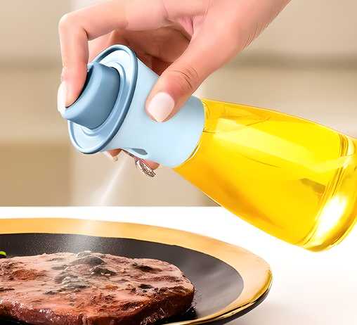 Spray Bottle-Food Grade Stainless Steel Glass Oil Spray Bottle Vinegar Bottle Oil Dispenser for Cooking, Salad, Kitchen