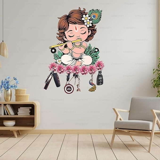 Krishna Wooden Keys Hanger